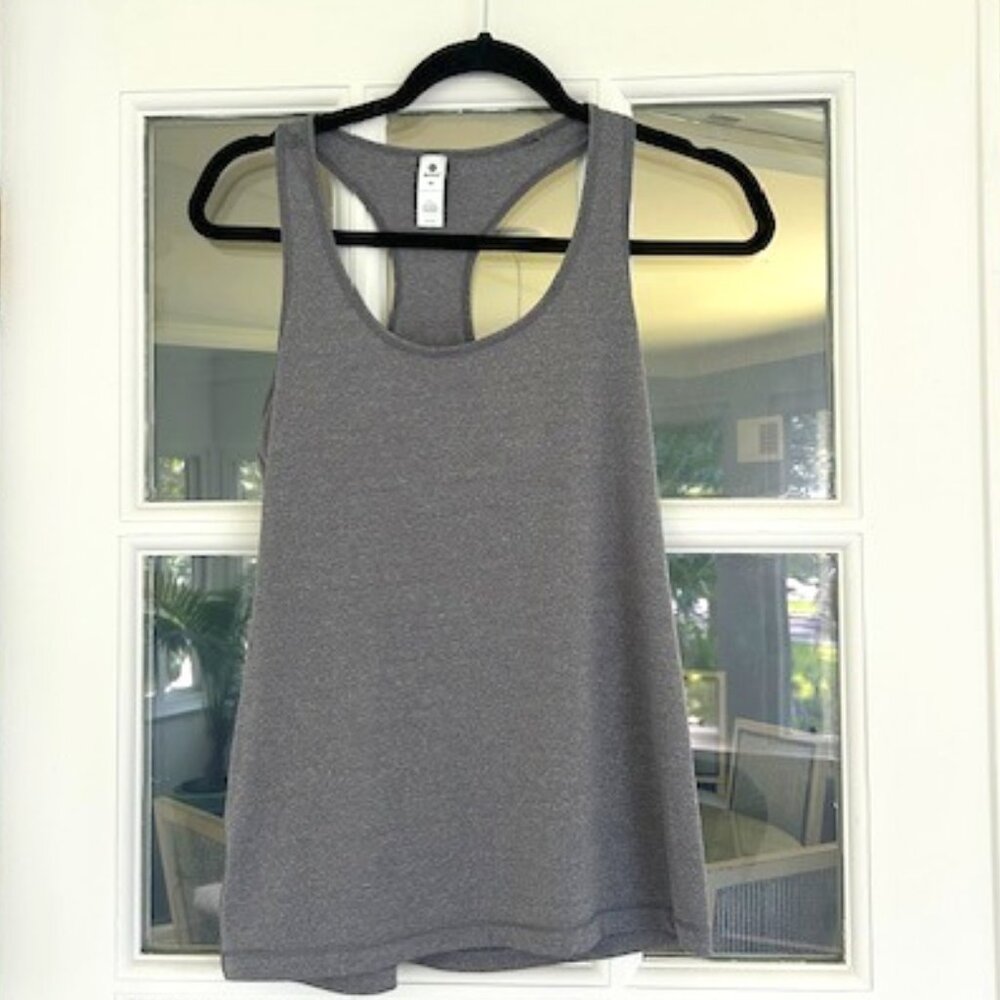 Women’s Racerback Tank Top Charcoal Grey M Stretch Comfort Athletic Flattering